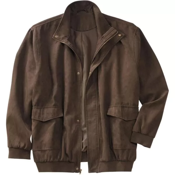 imageKingSize Mens Big ampamp Tall Microsuede Bomber JacketDark Brown