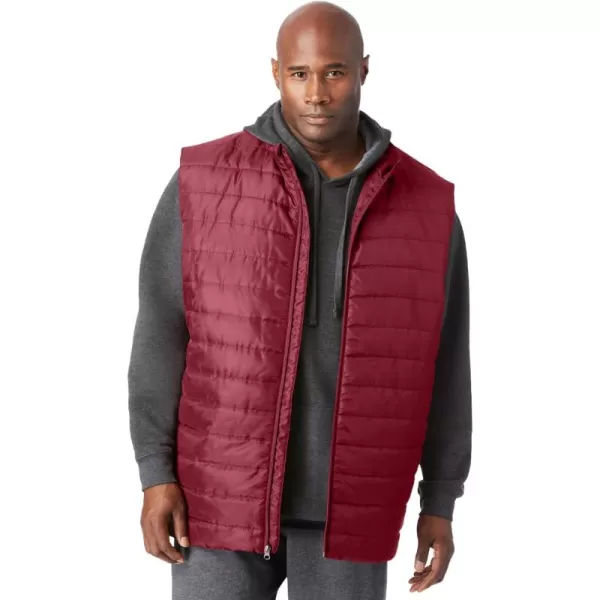 imageKingSize Mens Big ampamp Tall Packable Puffer VestRich Burgundy