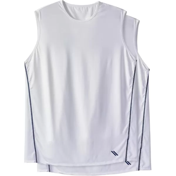 imageKingSize Mens Big ampamp Tall Performance Tank Undershirt 2PackWhite