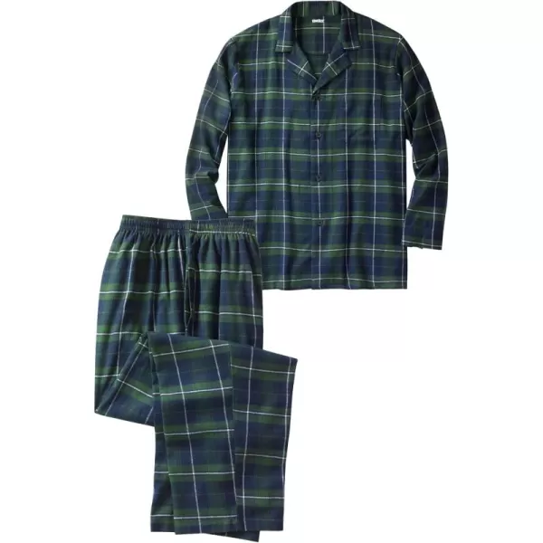 imageKingSize Mens Big ampamp Tall Plaid Flannel Pajama SetBalsam Plaid