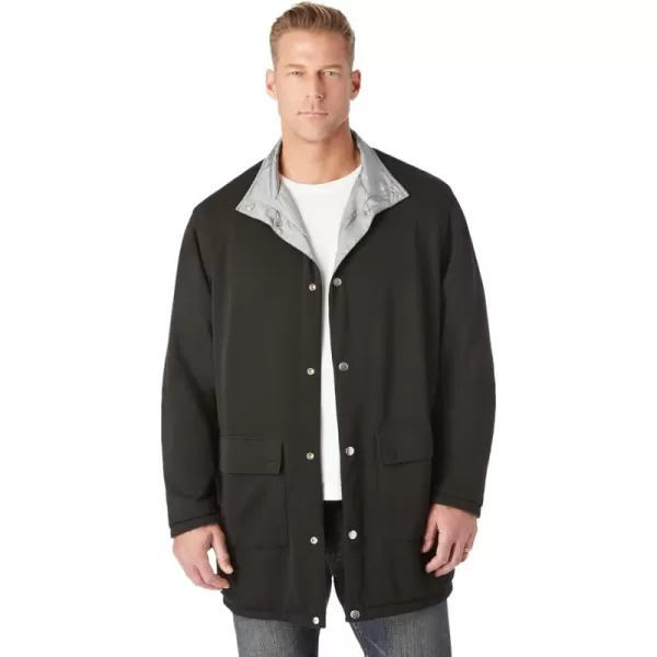 imageKingSize Mens Big ampamp Tall Reversible Fleece Nylon JacketBlack Gunmetal