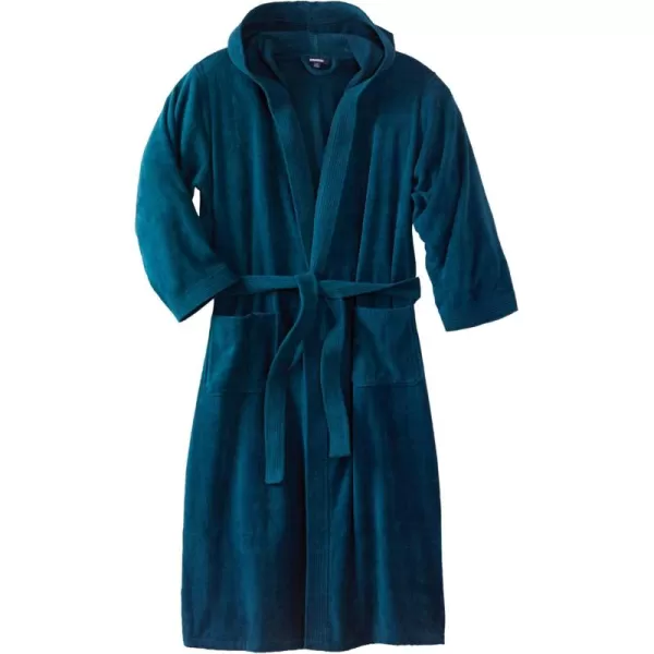 imageKingSize Mens Big ampamp Tall Tall Terry Velour Hooded Maxi RobeMidnight Teal