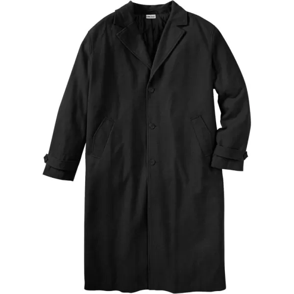 imageKingSize Mens Big ampamp Tall Tall WoolBlend Long OvercoatBlack