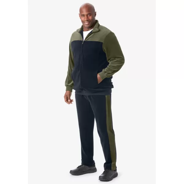 imageKingSize Mens Big ampamp Tall Colorblock Velour TracksuitDark Brown Stone