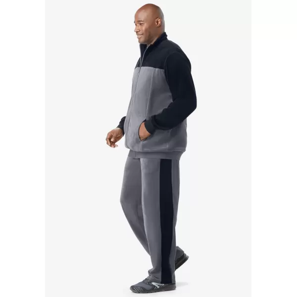 imageKingSize Mens Big ampamp Tall Colorblock Velour TracksuitDark Brown Stone