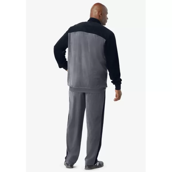 imageKingSize Mens Big ampamp Tall Colorblock Velour TracksuitDark Brown Stone