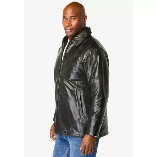 imageKingSize Mens Big ampamp Tall Embossed Leather JacketBlack