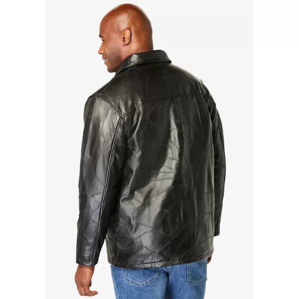 imageKingSize Mens Big ampamp Tall Embossed Leather JacketBlack