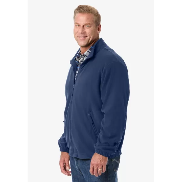 imageKingSize Mens Big ampamp Tall Explorer Plush Fleece FullZip JacketInk Blue Snowflake