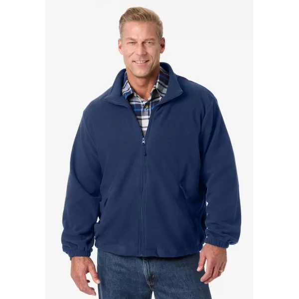 imageKingSize Mens Big ampamp Tall Explorer Plush Fleece FullZip JacketInk Blue Snowflake