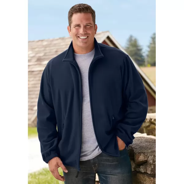 imageKingSize Mens Big ampamp Tall Explorer Plush Fleece FullZip JacketNavy Plaid