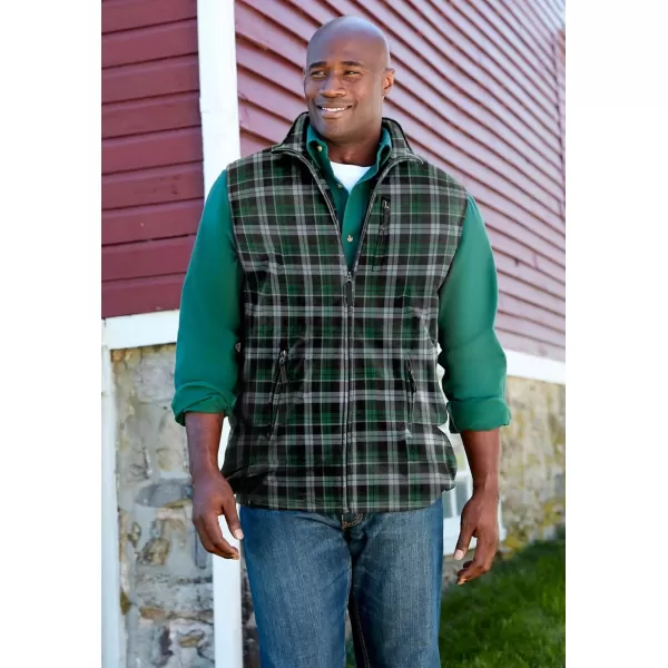 imageKingSize Mens Big ampamp Tall Explorer Plush Fleece Zip VestHunter Plaid