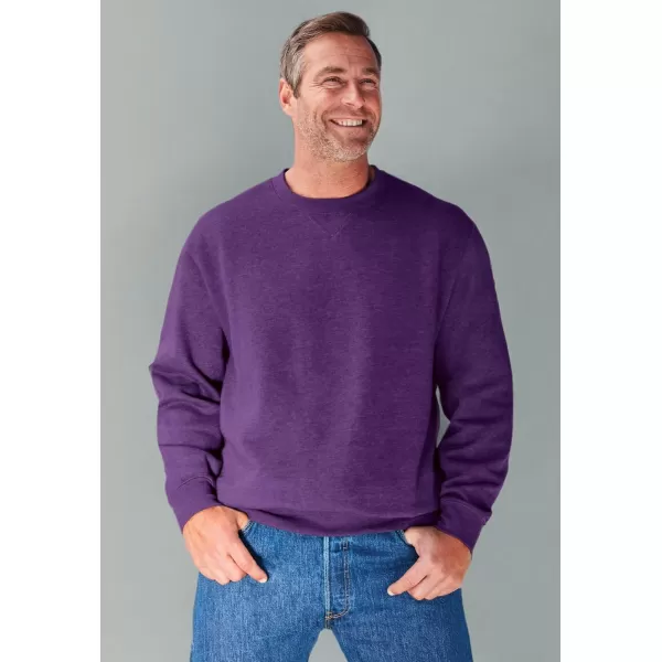 imageKingSize Mens Big ampamp Tall Fleece Crewneck SweatshirtNavy Colorblock