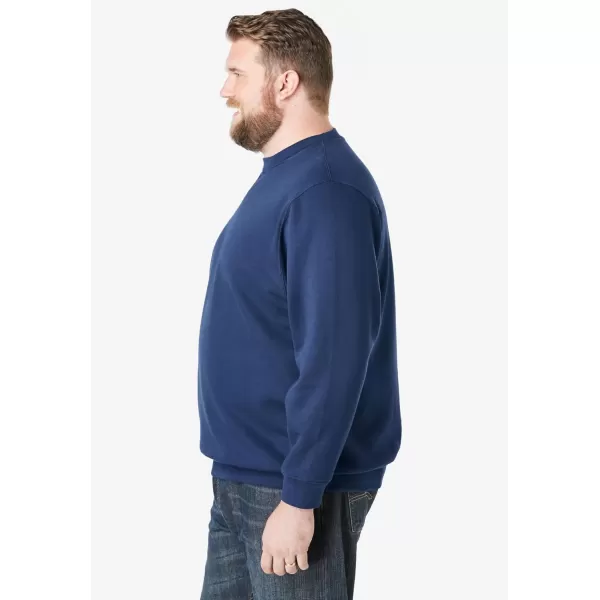 imageKingSize Mens Big ampamp Tall Fleece Crewneck SweatshirtNavy Marble