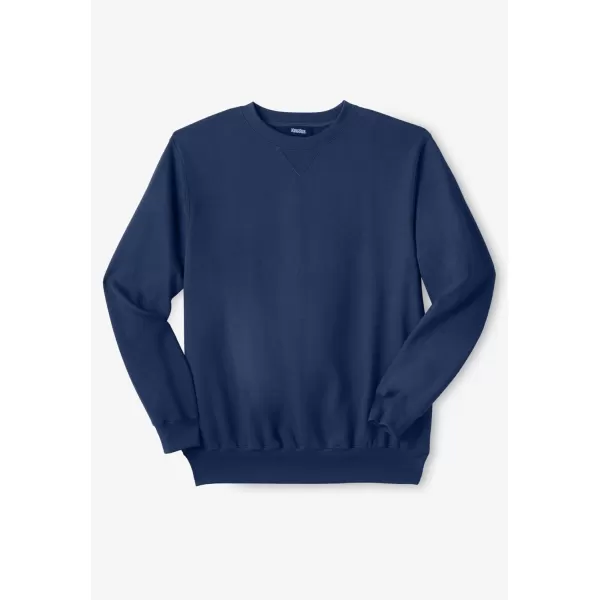imageKingSize Mens Big ampamp Tall Fleece Crewneck SweatshirtNavy Marble