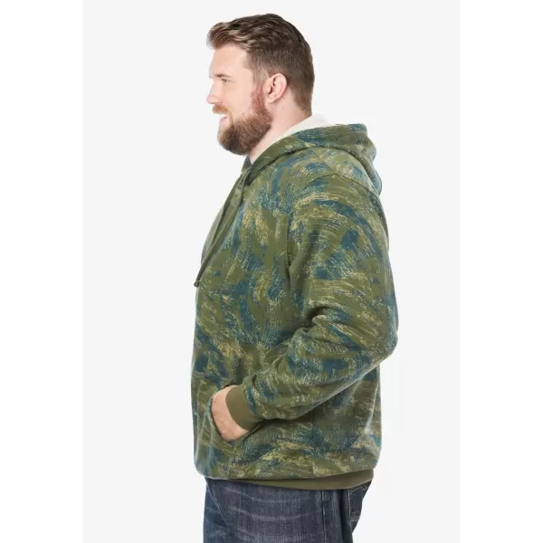 imageKingSize Mens Big ampamp Tall Fleece Pullover HoodieBrushstroke Camo