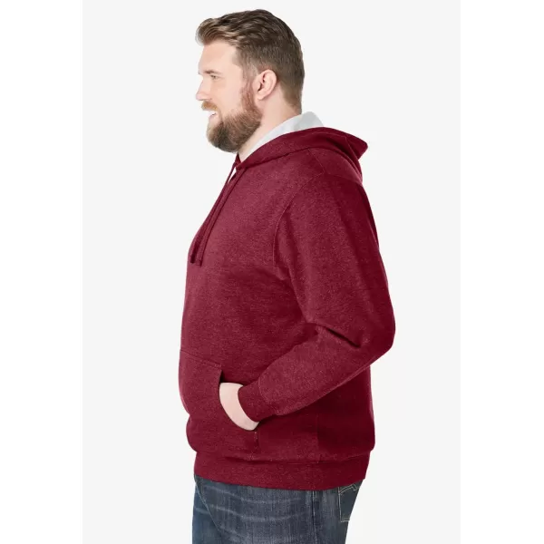 imageKingSize Mens Big ampamp Tall Fleece Pullover HoodieBurgundy Marl