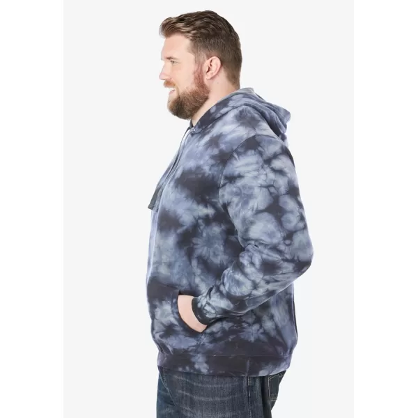 imageKingSize Mens Big ampamp Tall Fleece Pullover HoodieNavy Marble