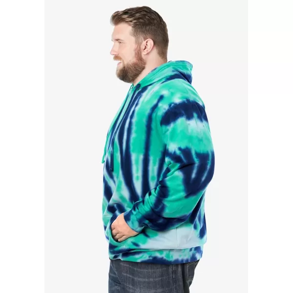 imageKingSize Mens Big ampamp Tall Fleece Pullover HoodieTidal Green Marble