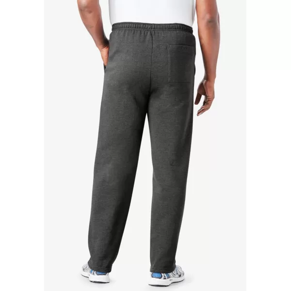 imageKingSize Mens Big ampamp Tall Fleece Zip Fly PantsHeather Charcoal 0163