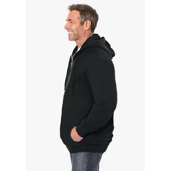 imageKingSize Mens Big ampamp Tall Fleece Zipfront Hoodie JacketBlack