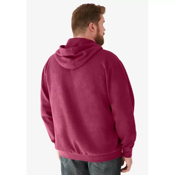 imageKingSize Mens Big ampamp Tall Fleece Zipfront Hoodie JacketBurgundy Marl