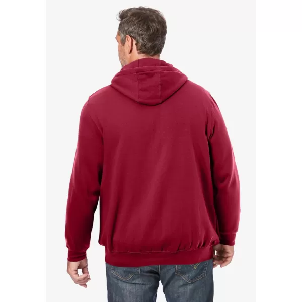 imageKingSize Mens Big ampamp Tall Fleece Zipfront Hoodie JacketBurgundy Marl