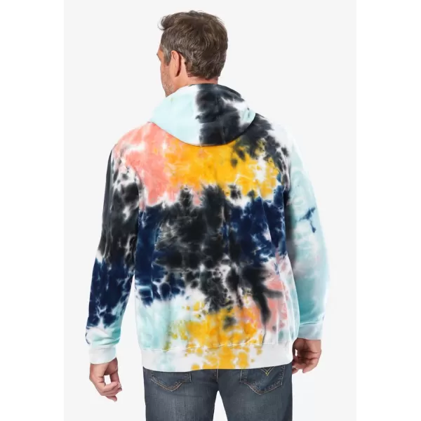 imageKingSize Mens Big ampamp Tall Fleece Zipfront Hoodie JacketCool Blue Marble