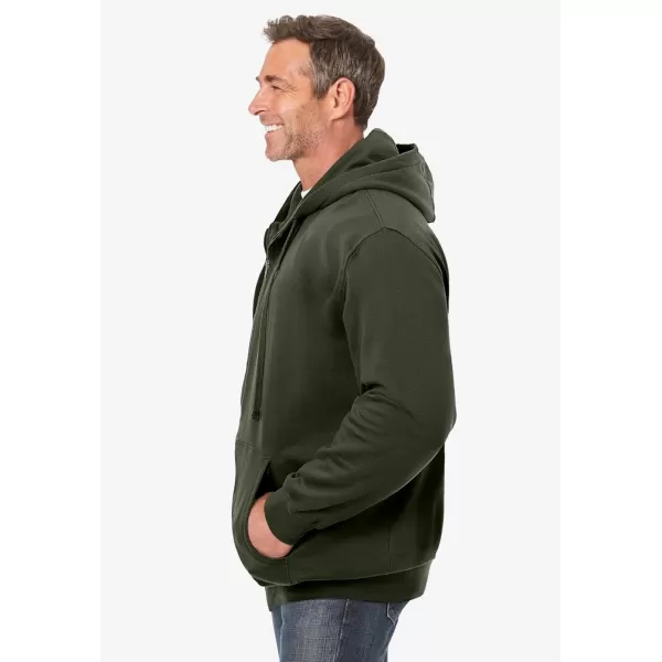 imageKingSize Mens Big ampamp Tall Fleece Zipfront Hoodie JacketDeep Olive