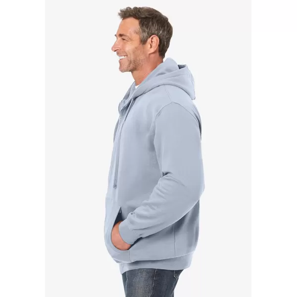 imageKingSize Mens Big ampamp Tall Fleece Zipfront Hoodie JacketDusty Blue