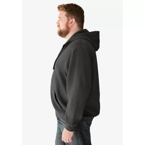 imageKingSize Mens Big ampamp Tall Fleece Zipfront Hoodie JacketHeather Charcoal