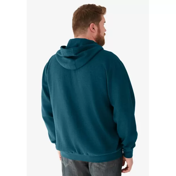 imageKingSize Mens Big ampamp Tall Fleece Zipfront Hoodie JacketHeather Midnight Teal