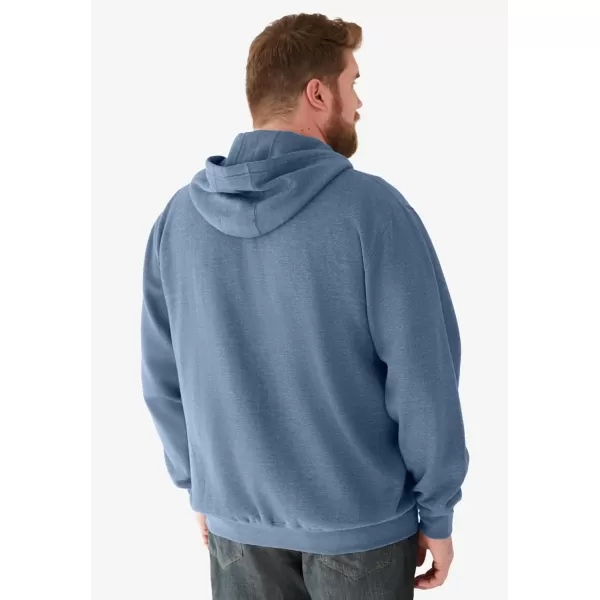 imageKingSize Mens Big ampamp Tall Fleece Zipfront Hoodie JacketHeather Slate Blue