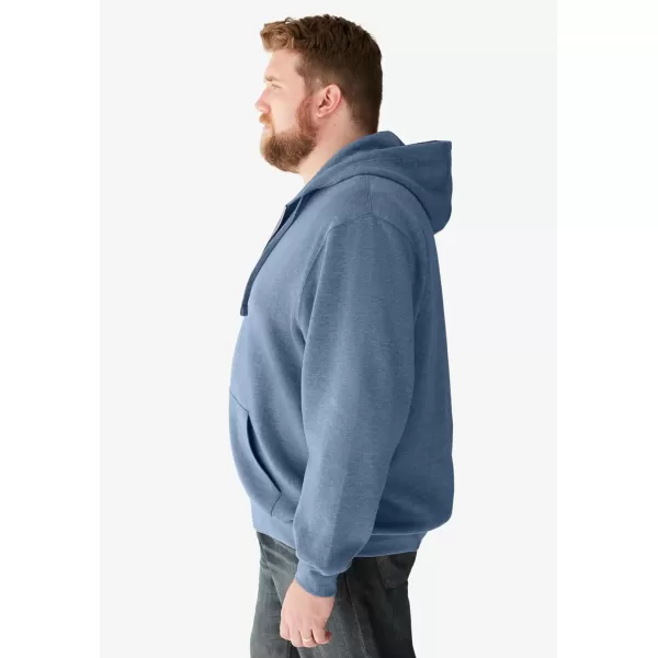 imageKingSize Mens Big ampamp Tall Fleece Zipfront Hoodie JacketHeather Slate Blue