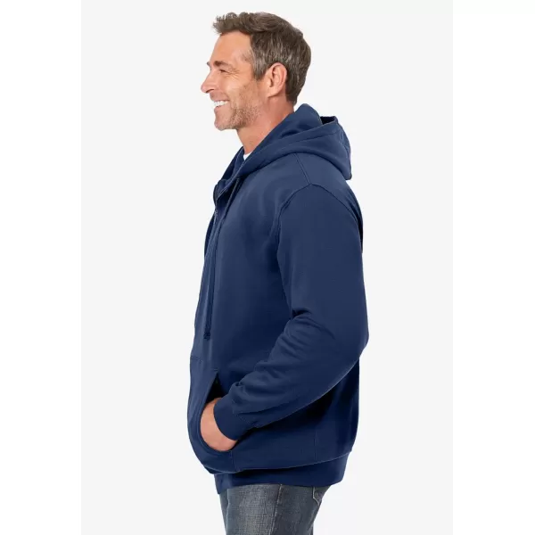 imageKingSize Mens Big ampamp Tall Fleece Zipfront Hoodie JacketNavy