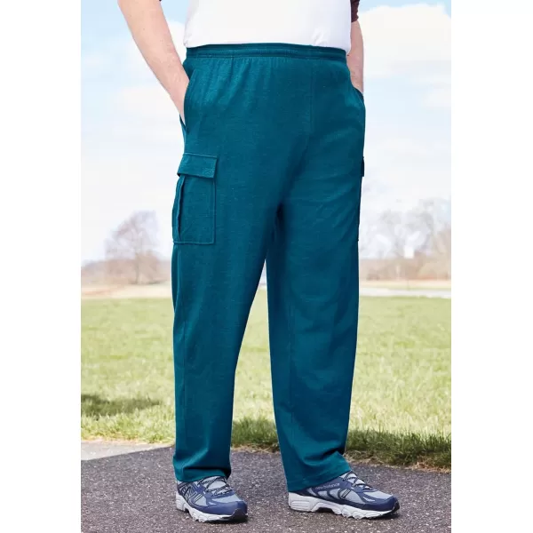 imageKingSize Mens Big ampamp Tall Lightweight Jersey Cargo SweatpantsHeather Teal 2197