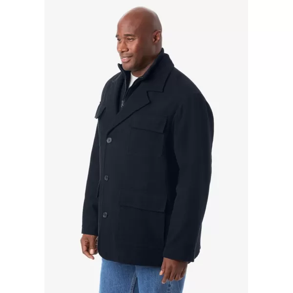 imageKingSize Mens Big ampamp Tall MultiPocket Inset JacketBlack