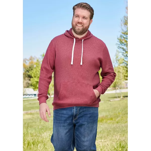 imageKingSize Mens Big ampamp Tall Tall WaffleKnit Thermal HoodieHeather Rich Burgundy