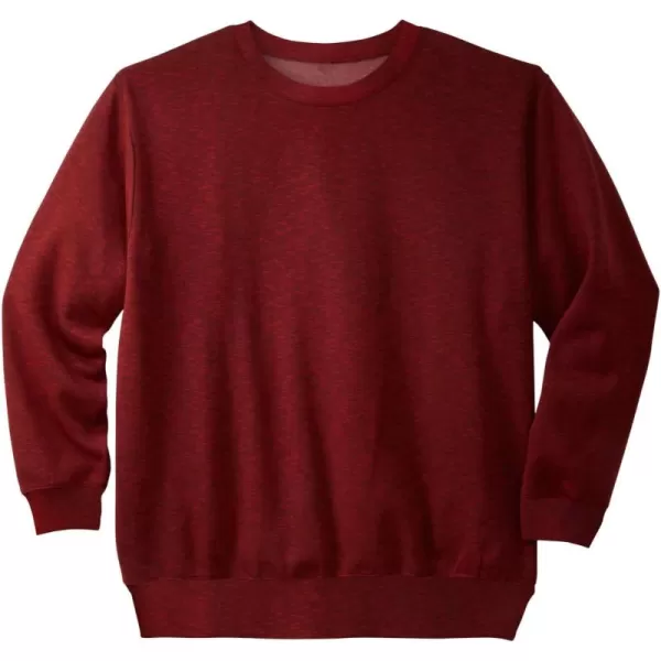 imageKingSize Mens Big ampamp Tall Fleece Crewneck SweatshirtBurgundy Marl