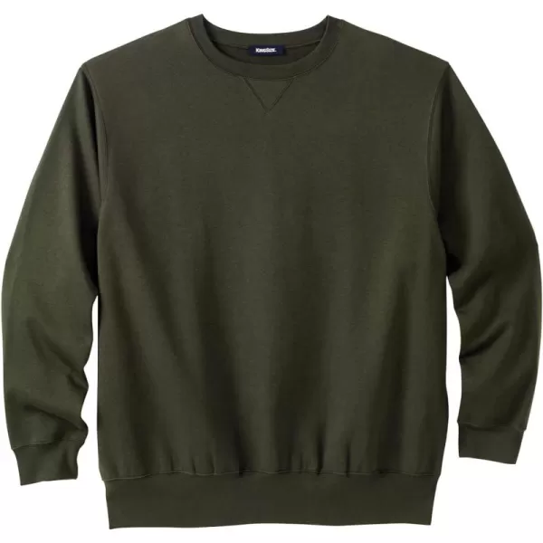 imageKingSize Mens Big ampamp Tall Fleece Crewneck SweatshirtDeep Olive