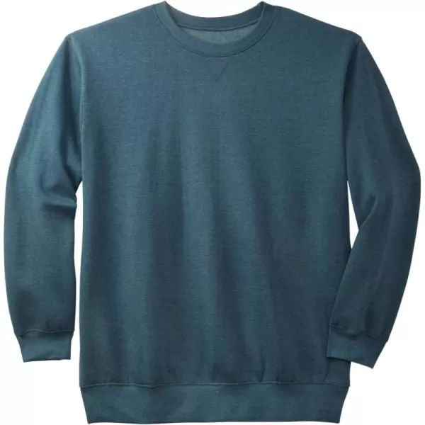 imageKingSize Mens Big ampamp Tall Fleece Crewneck SweatshirtHeather Midnight Teal