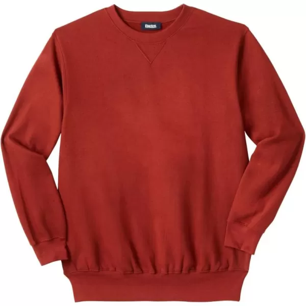 imageKingSize Mens Big ampamp Tall Fleece Crewneck SweatshirtMountain Red