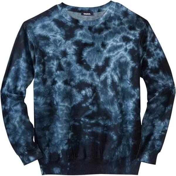 imageKingSize Mens Big ampamp Tall Fleece Crewneck SweatshirtNavy Marble