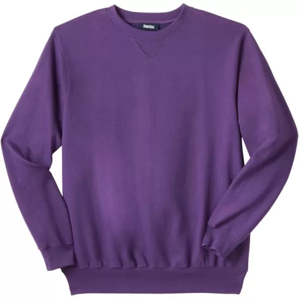 imageKingSize Mens Big ampamp Tall Fleece Crewneck SweatshirtVintage Purple