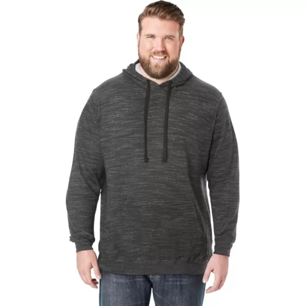 imageKingSize Mens Big ampamp Tall Fleece Pullover HoodieBlack White Marl