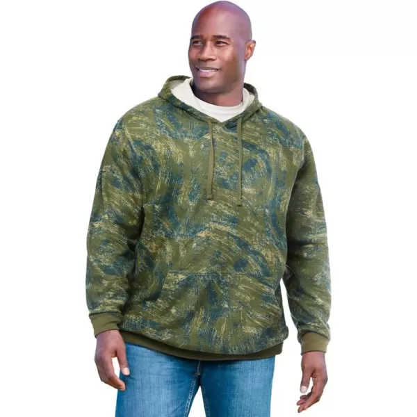 imageKingSize Mens Big ampamp Tall Fleece Pullover HoodieBrushstroke Camo