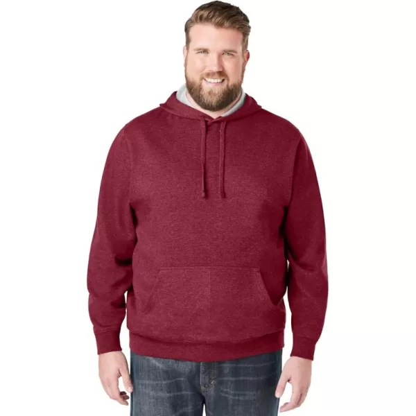 imageKingSize Mens Big ampamp Tall Fleece Pullover HoodieBurgundy Marl