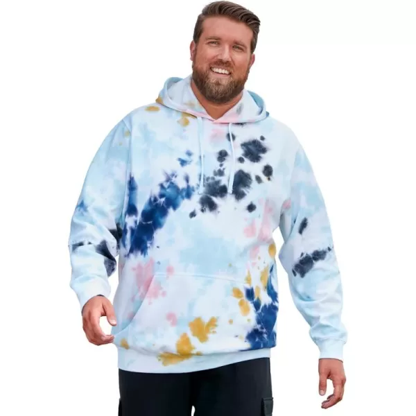 imageKingSize Mens Big ampamp Tall Fleece Pullover HoodieCool Blue Marble