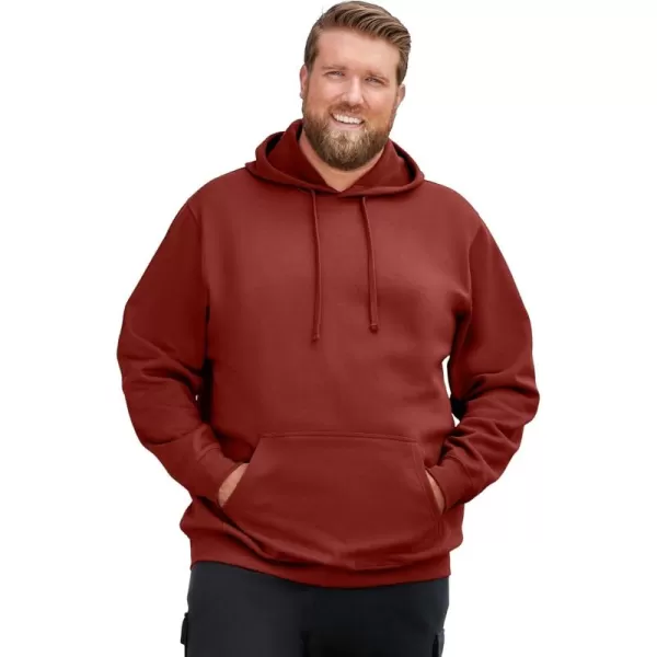 imageKingSize Mens Big ampamp Tall Fleece Pullover HoodieMountain Red