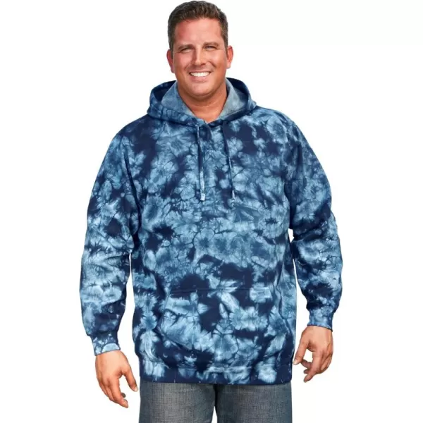 imageKingSize Mens Big ampamp Tall Fleece Pullover HoodieNavy Marble